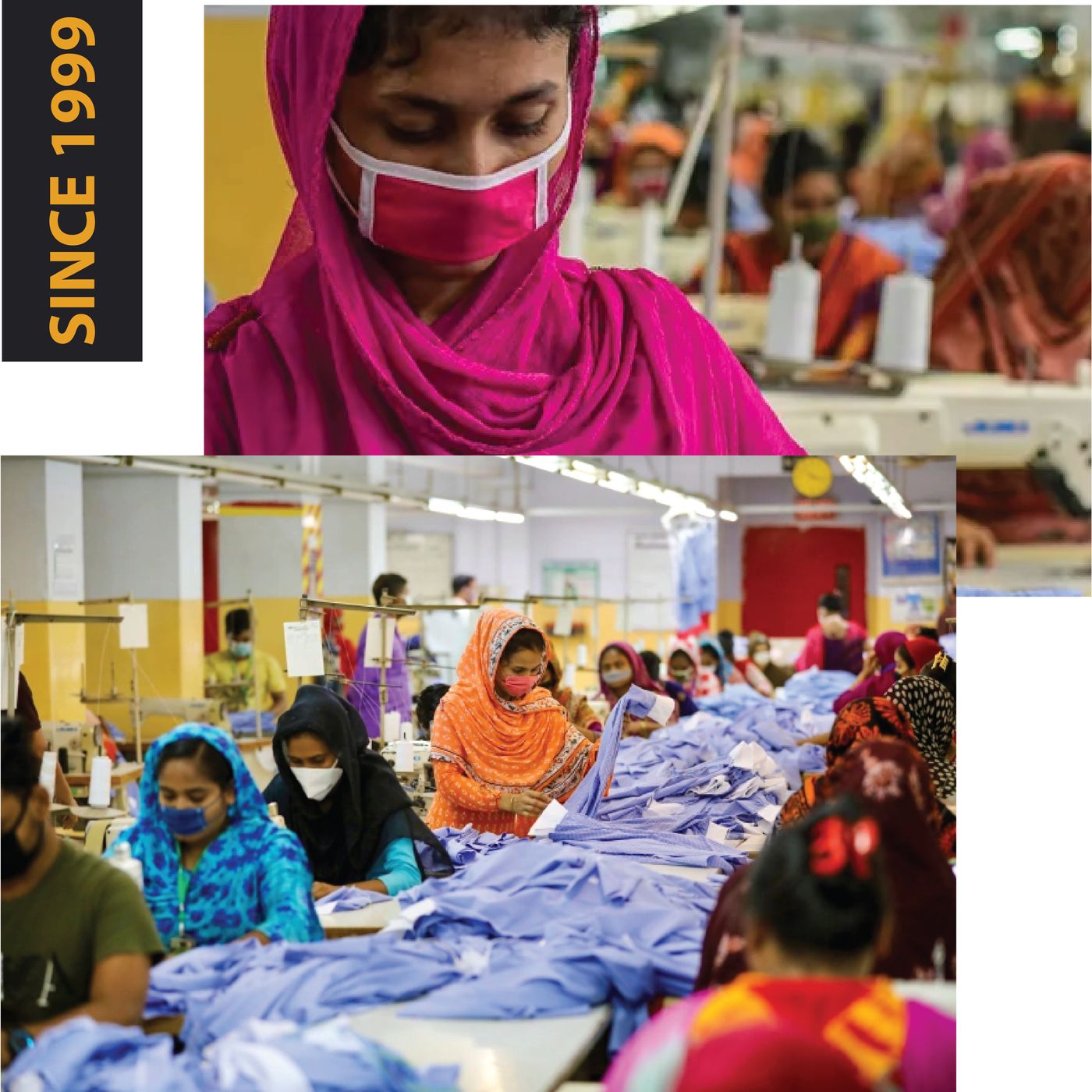 Garment workers on a production floor